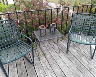 Vintage Chairs and Metal Table