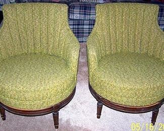 Barrel back swivel chairs