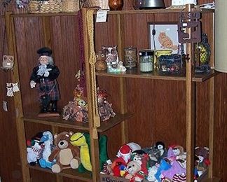 Shelf w/ old lava lamp, etc...