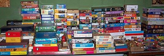 Lots of puzzles and board games