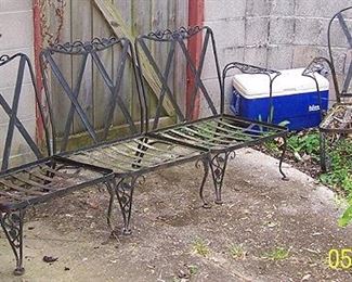 Vintage iron 3 pc. patio sofa and chair (Heavy duty!)