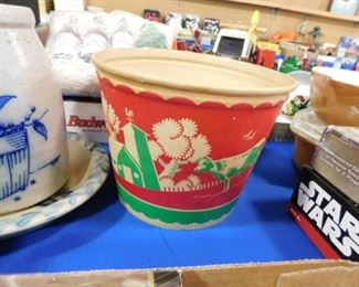 Vintage wax paper ice cream bucket
