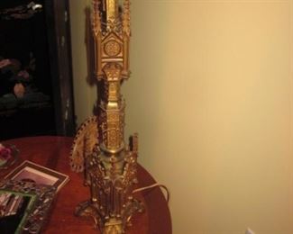 Pair Brass Ornate Lighting