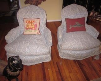 Pair Custom Parlor Seating