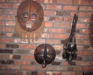 Wood African Masks Wall Decor