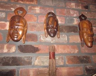Wood African Masks Wall Decor