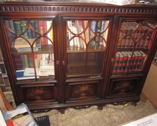 Hand Painted Antique Cabinet & So Many Books