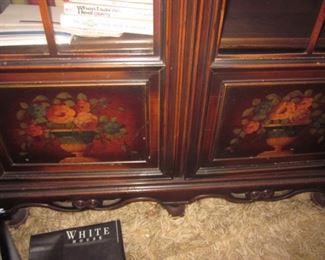 Hand Painted Antique Cabinet & So Many Books