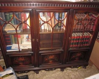 Hand Painted Antique Cabinet & So Many Books