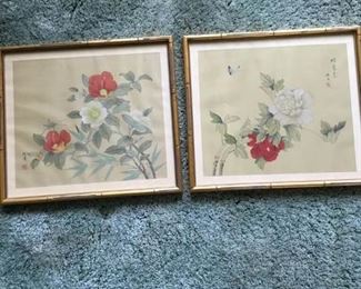 Asian Floral Signed