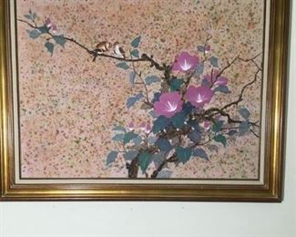Signed Floral Oil Painting on Canvas by Jan Ho Nam