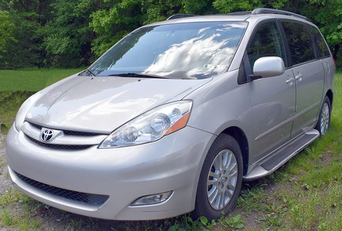 2008 Toyota Sienna XLE Minivan
Silver Metallic Exterior, Gray Leather Interior with Burlwood Trim; Automatic Transmission; Power Windows, Locks, Mirrors; Power Sliding Doors; Remote Keyless Entry; In-Dash Navigation System with Voice Navigation; JBL AM/FM Stereo with Satellite, MP3 and CD; Dual Front & Rear Climate Controls; Heated Front Seats; Bruno Lift System; Odometer: 85,233 Miles, and more. VIN: 5TDZK22C88S186996