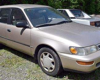 1996 Toyota Corolla DX Wagon
Gold Exterior, Gold Cloth Interior; Automatic Transmission; Power Windows, Locks, Mirrors; AM/FM Stereo with Cassette; Air Conditioning; Odometer: 126,270 Miles.  VIN: JT2EB02E9T0114004