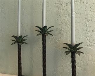 PALM TREE CANDLEHOLDERS