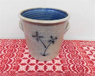 Small Cobalt Decorated Daniel Marley Pottery Jar