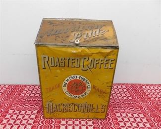 Early Tin American Pride Roasted Coffee Bin(McCart Christy/Macrisco Cleveland, Ohio)  