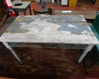 Stenciled Old Three Board Table