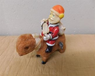 Old Wind-up Celluloid Santa Toy