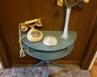 Telephone Table with Vintage Phone