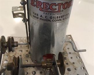 Assembled portion of Erector set with motor