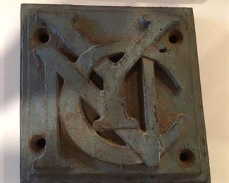 Cast metal marker plate, New York Central railroad