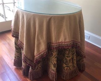 Decorator table w custom covers $65