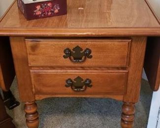 Ethan Allen Two Drawer Side Table