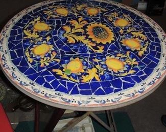 Mosaic table top with matching chairs