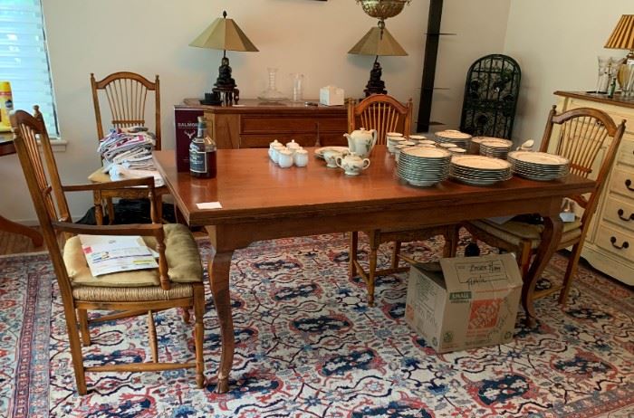 Country Style Dining Table - This Rug Is Not For Sale - See Others