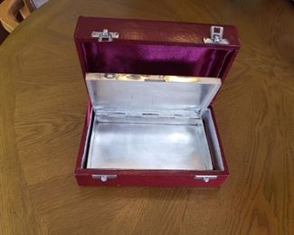 Box of antique silver set. Very heavy