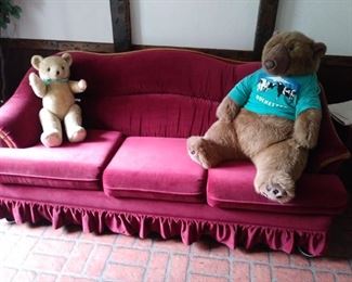 Couch with stuff animals