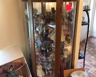curio cabinet, vintage toys