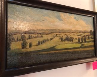oil painting of Lambert Acres golf course