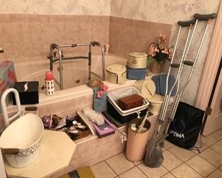 crutches, walker, health and beauty items