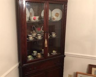 fine wood-mahogany corner cabinet