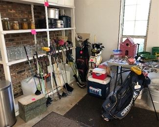 canning jars, canners, coolers, golf clubs