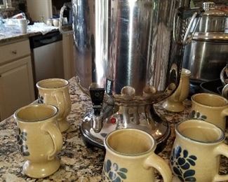 Coffee Urn, Pfaltzgraff cups