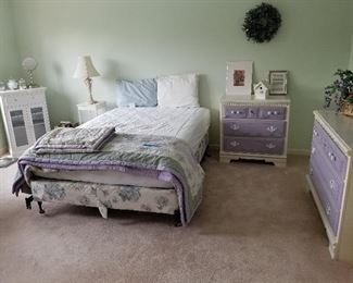 Girls Bedroom Set, White & Purple