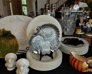 White Serving dishes,