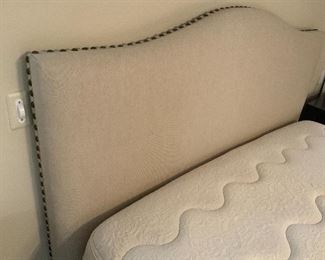 Pottery Barn Raleigh Upholstered Curved Tall Bed