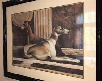 LARGE ELAINE VOLLHERBST-LANE PRINT OF WHIPPETS