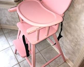 PINK WOOD HIGH CHAIR