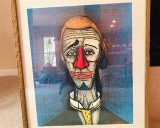 VINTAGE TETE THE CLOWN ABSTRACT LITHO BY BERNARD BUFFETT