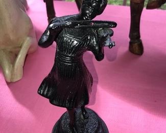 VINTAGE METAL STATUE OF YOUNG GIRL PLAYING VIOLIN