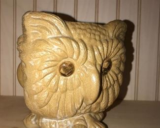 CARVED WOOD OWL