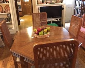 Hexagonal dining room table and chairs