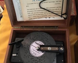 Lovely music box that plays multiple disks.