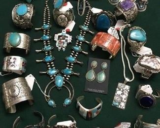 Collection of Native American jewelry