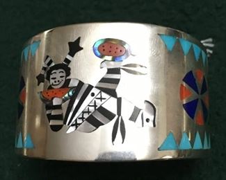 Dennis Edaakie cuff bracelet w/ fine inlay