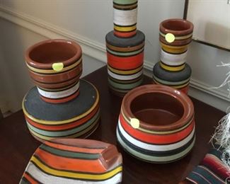 Colorful pottery selections